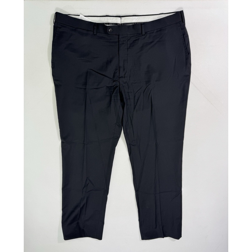 Suitsupply Brescia Dress Pants Mens 42x29 Black Wool Flat Front Slim Fit Luxury